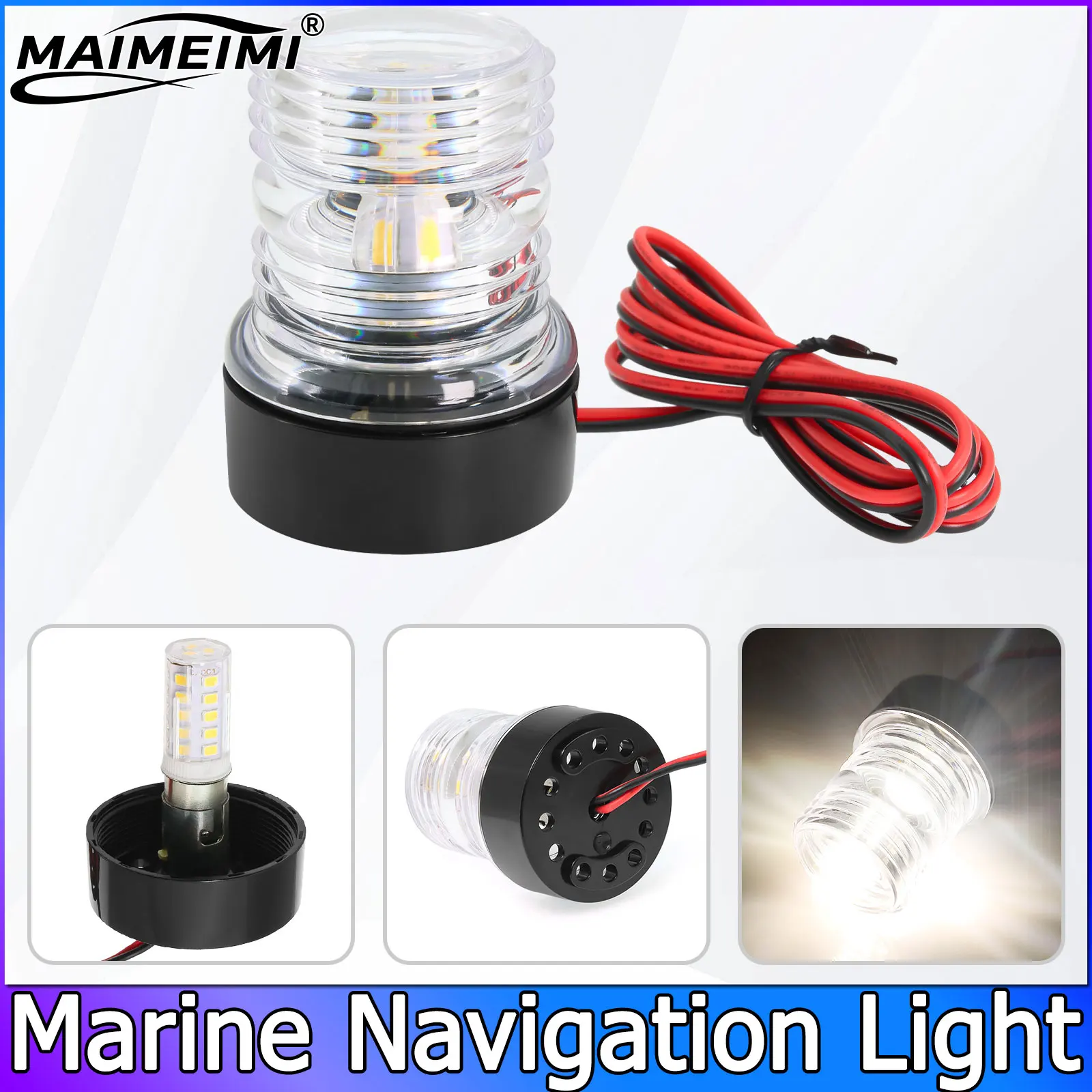 Indicator Light for Marine Boat Yacht Ship Navigation Anchor LED Waterproof Lamp White LED Marine Navigation Anchor All-Round