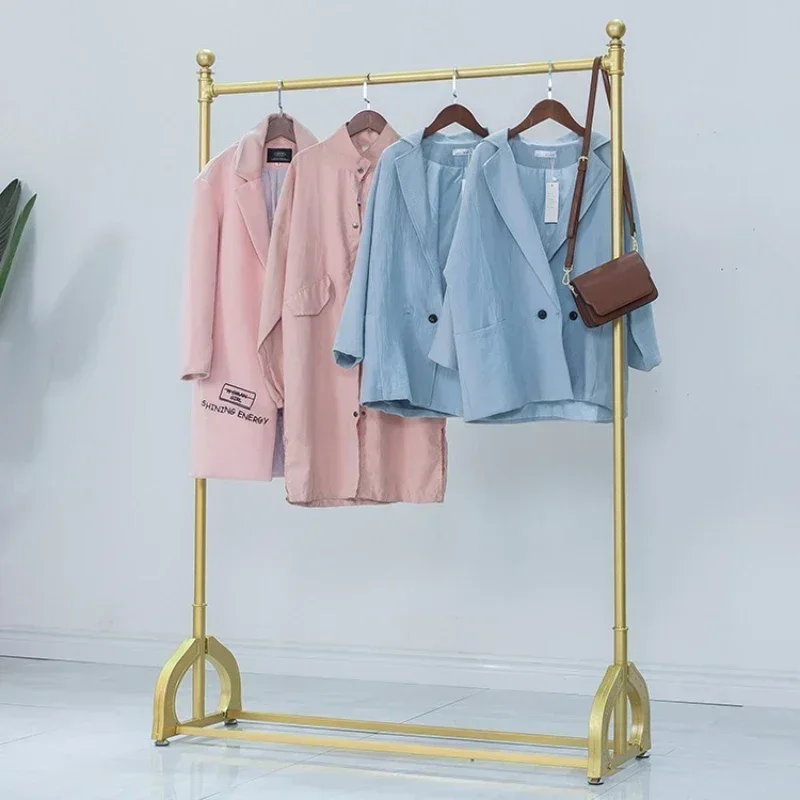 Firm Classic Clothing display rack Floor-to-ceiling hanger Shelf Lifting double-layer display rack