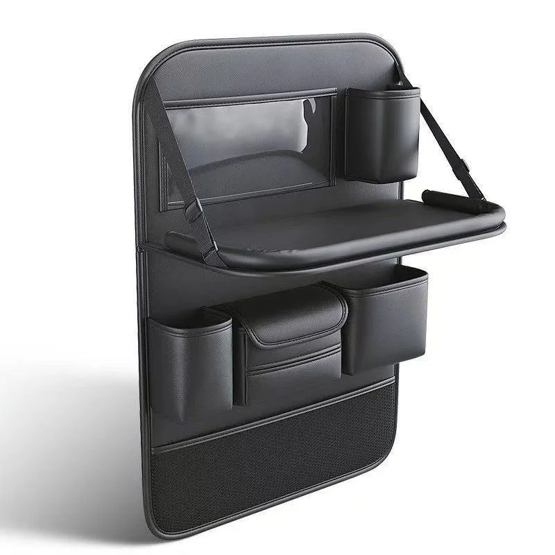 Auto-achterbankorganizer met opklapbaar tafeltje & vlekbestendige iPad-opbergruimte PU lederen autostoelbeschermers Kick Car Essential