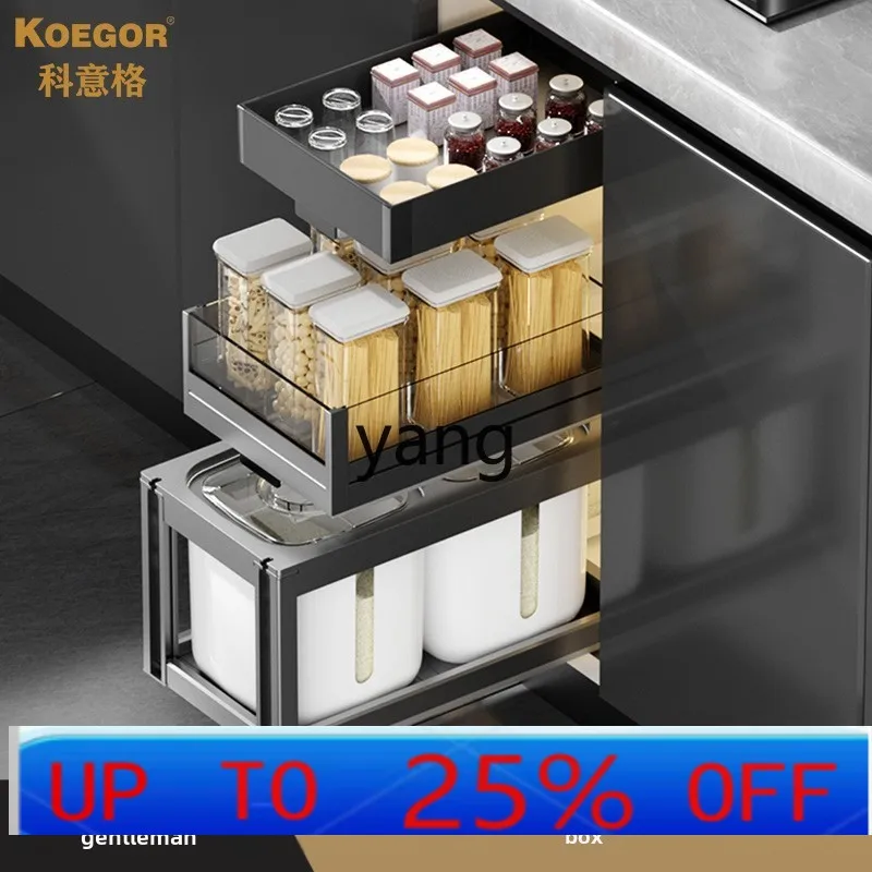 LH kitchen cabinet embedded rice bucket insect-proof moisture-proof sealed household rice storage tank