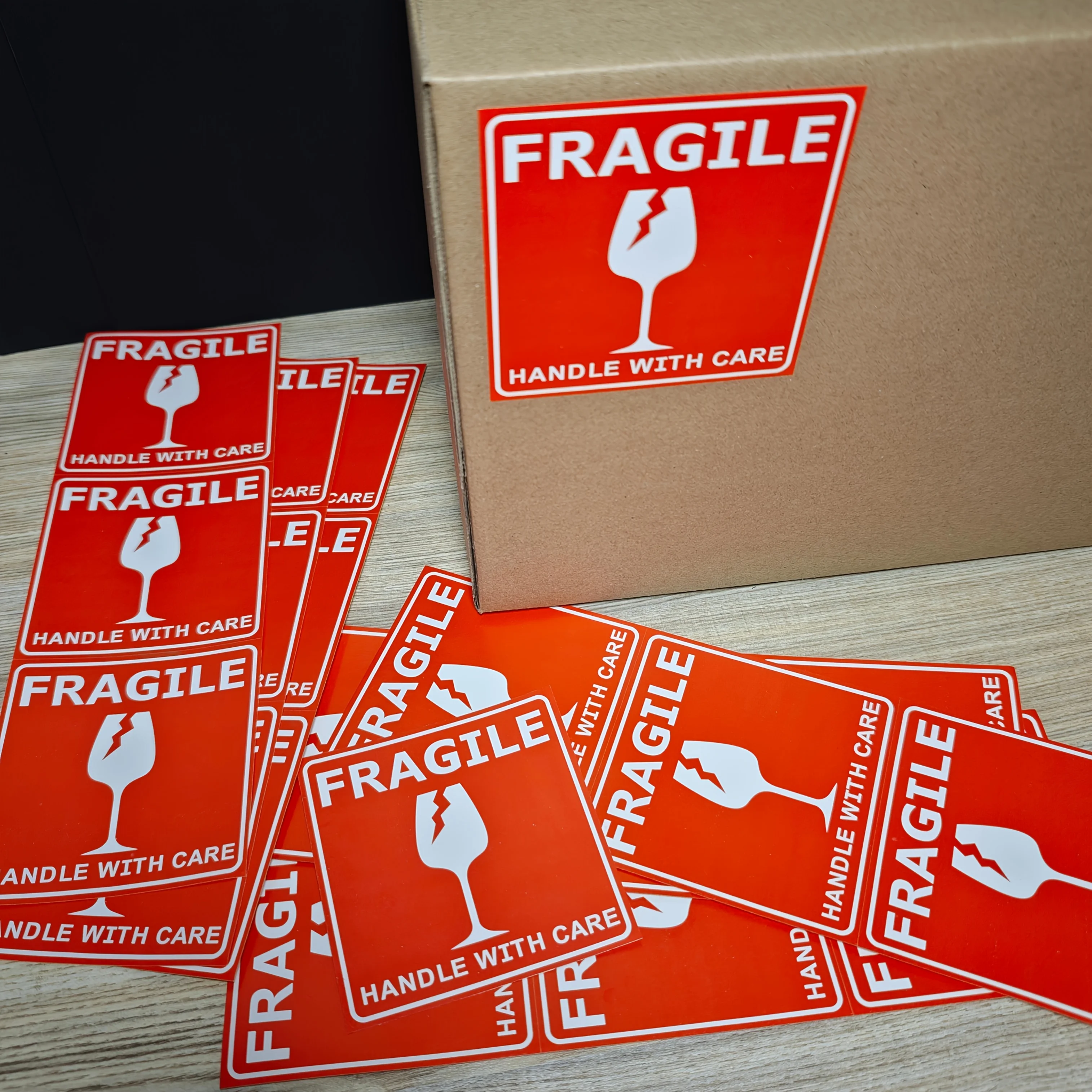 60 breekbare waarschuwingsstickers - Transportetiketstickers, breekbare transportetiketten, waarschuwingsstickers voor verpakkingen