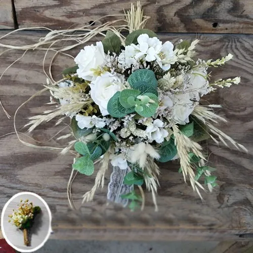 İlterland Groom Boutonniere & Bridal Bouquet Bride Flower