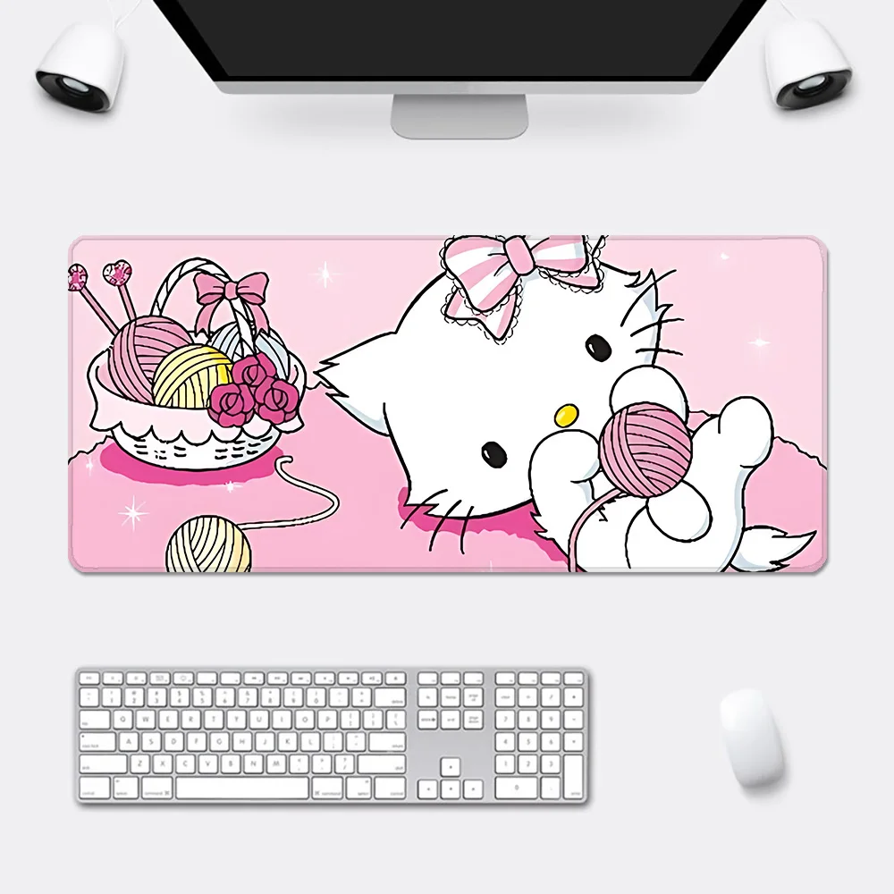 Charmante Charmmy Kitty Mousepad Hd Printing Computer Gamers Vergrendelen Rand Antislip Muismat Xxl 90X40Cm Toetsenbord Pc Bureaublad