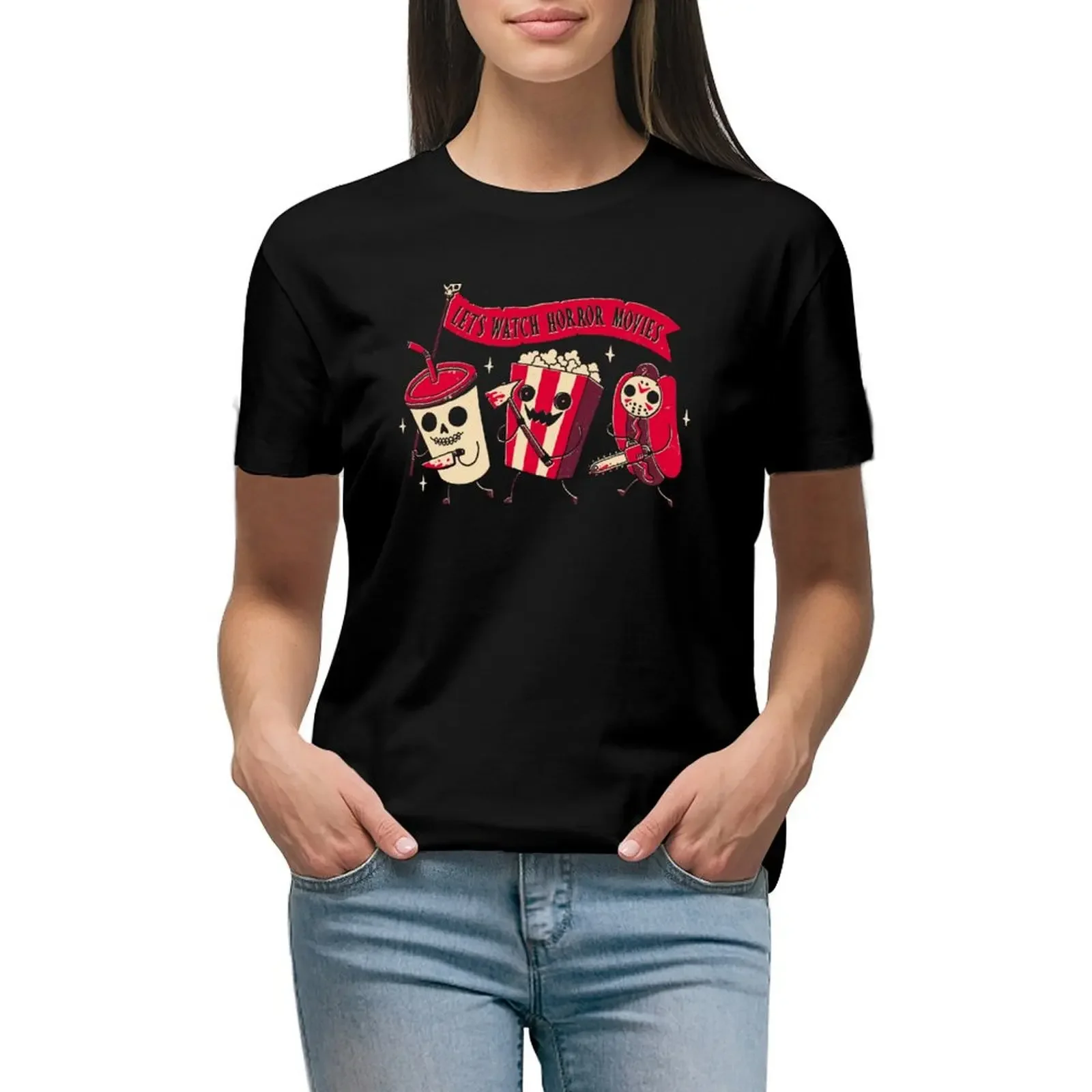 Midnight Movie T-Shirt customs design your own summer top female tees black t-shirts for Women