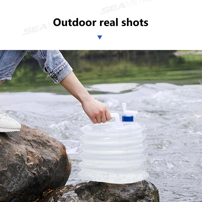 SEAMETAL 5L-15L Car Collapsible Bucket Portable Bottle Container Water Storage Bottle Bucket for Camping Outdoor Car Accessories view 6