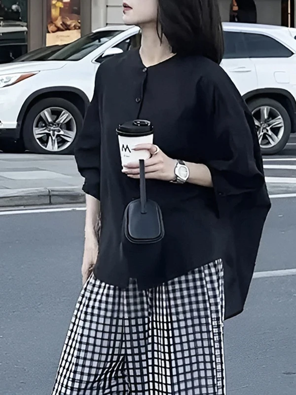 Luźna, przewiewna bluzka damska na lato, chroniąca przed słońcem, wyszczuplająca, wygodna, oddychająca, modna.