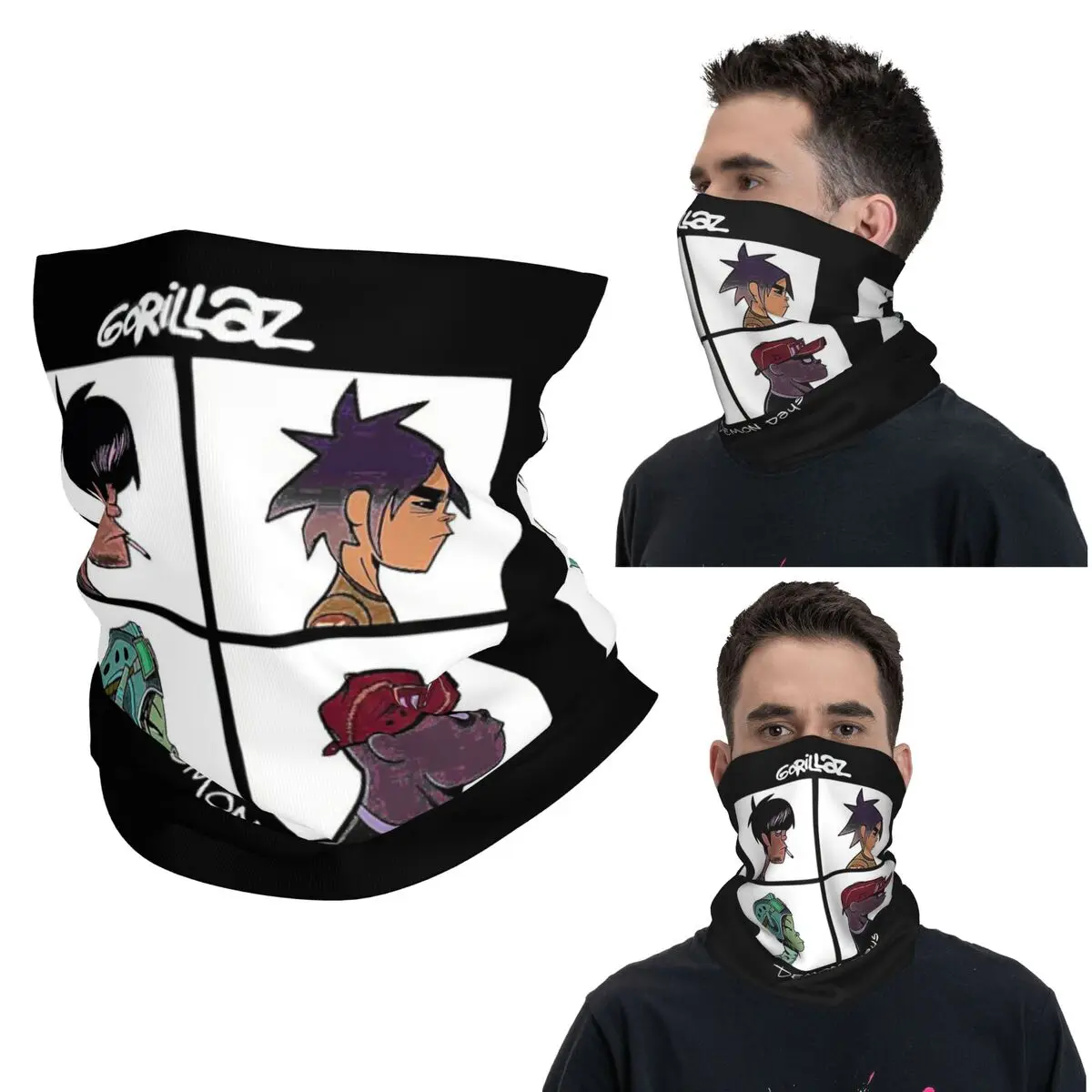 

Музыкальная группа Gorillaz, бандана, маска с принтом, шарф, многофункциональная повязка на голову, походная рыбалка для мужчин, женщин, взрослых, ветрозащитная