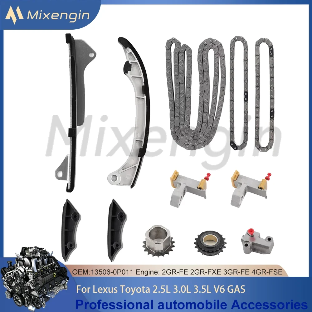 Auto Engine Timing Chain Kit W/ Camshaft Sprocket VVT Gear For Toyota Lexus 2.5 3.0 3.5 GAS 2GR-FE 2GR-FXE 3GR-FE 4GR-FSE 05-18