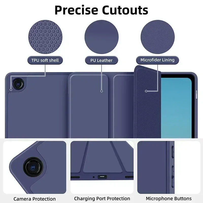 Smart Case For Samsung Galaxy Tab S8 S7 A9 S9 FE 11 Funda Galaxy Tab S7 Plus FE S8 S9 FE Plus 12.4 S6 10.5 With Pen Holder Cover