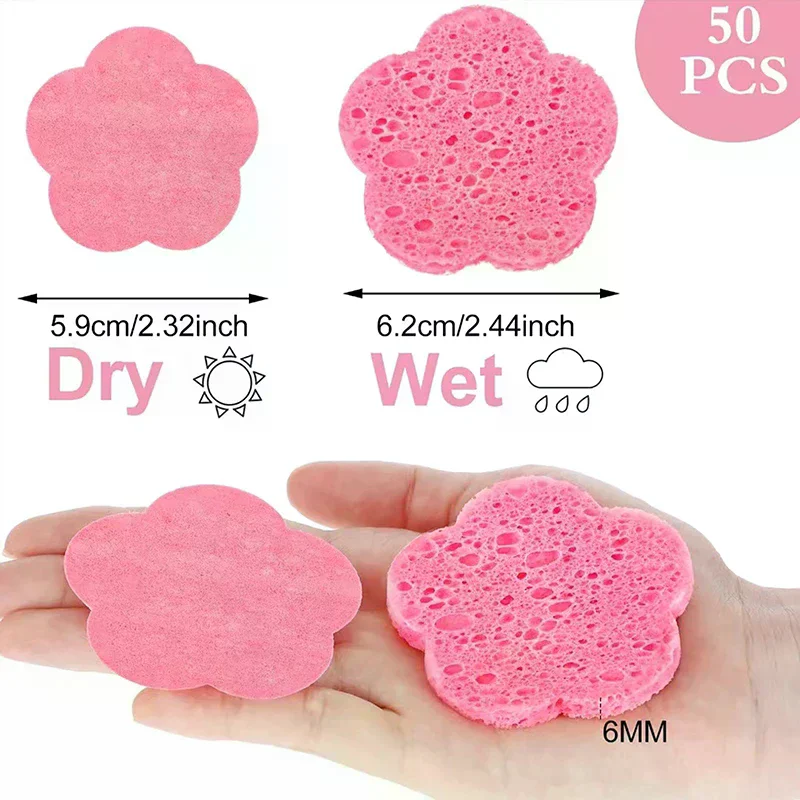 20PCS/Box Compressed Facial Sponges Cosmetic Hydrotherapy Sponge Spa Face Pads For Daily Cleansing Makeup Removal Exfoliation