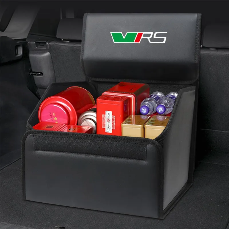 Car Foldable Storage Box Trip Camping Leather Bag For Skoda VRS Octavia Rapid Kodiaq Karoq Fabia Kamiq Superb Derivative VisionS