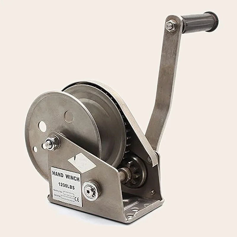 304 Stainless Steel 1200Lbs Two-Way Self-Locking Manual Hand Winch Anti-Rust Lifting Tool