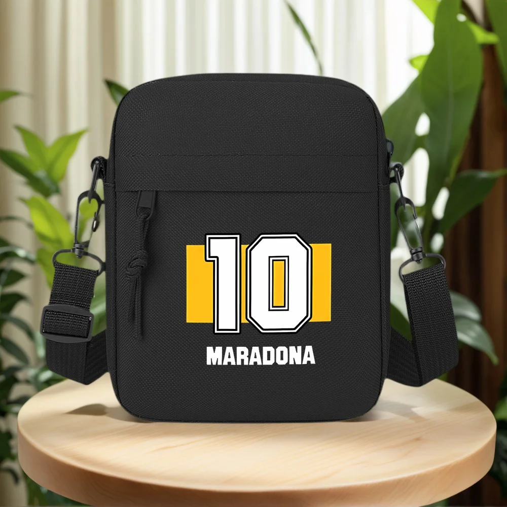Number ten,player Maradona name. Men Crossbody Bag Single Shoulder Women Cartoon Anime Film Printing Design Unisex