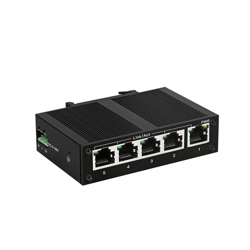 DIEWU 5포트 RJ45 고속 스위치 10Mbps/100/1000Mbps 산업용 비관리형 네트워크 분배기 자동 DIN 레일 소형