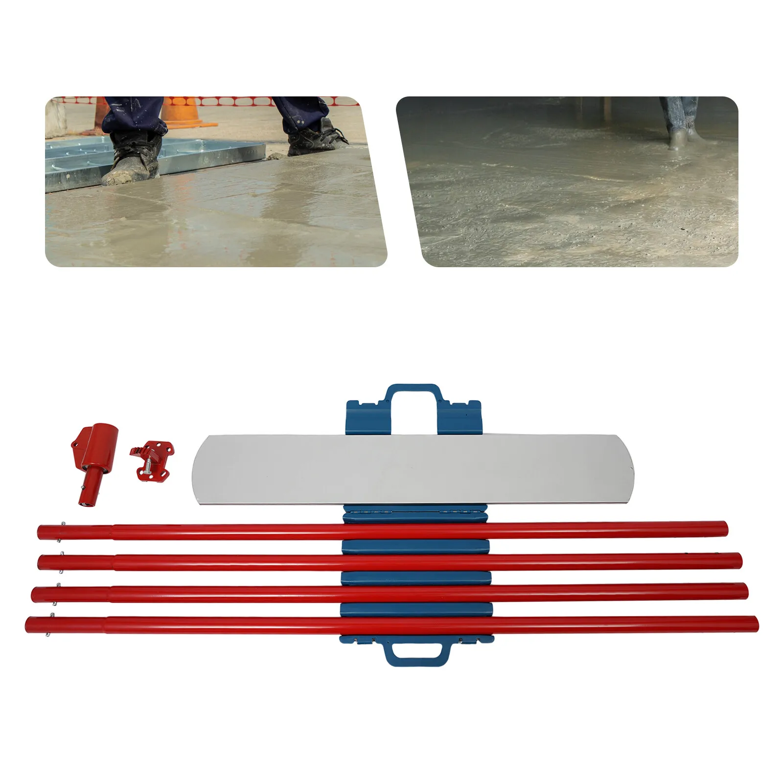 

48-дюймовый (122 см) x 8-дюймовый (20 см) гладильный валик из алюминиево-магниевого сплава для финишной обработки бетона, с закругленным концом