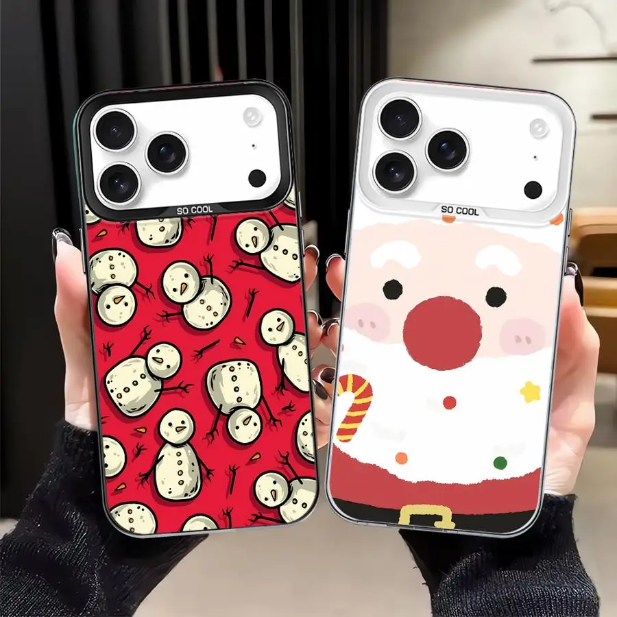 

Задний чехол для телефона iPhone 17Air 15 Plus 14 12 16e 11 XS XR 13 16 17 Pro Max с рисунком Санта-Клауса