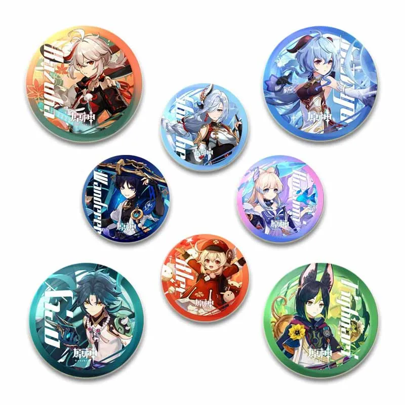 

Genshin Impact Game Button Brooches Enamel Pins for Backpack Decor Cartoon Cosplay Diona Lisa HuTao Venti YaeMiko Zhongli Badges