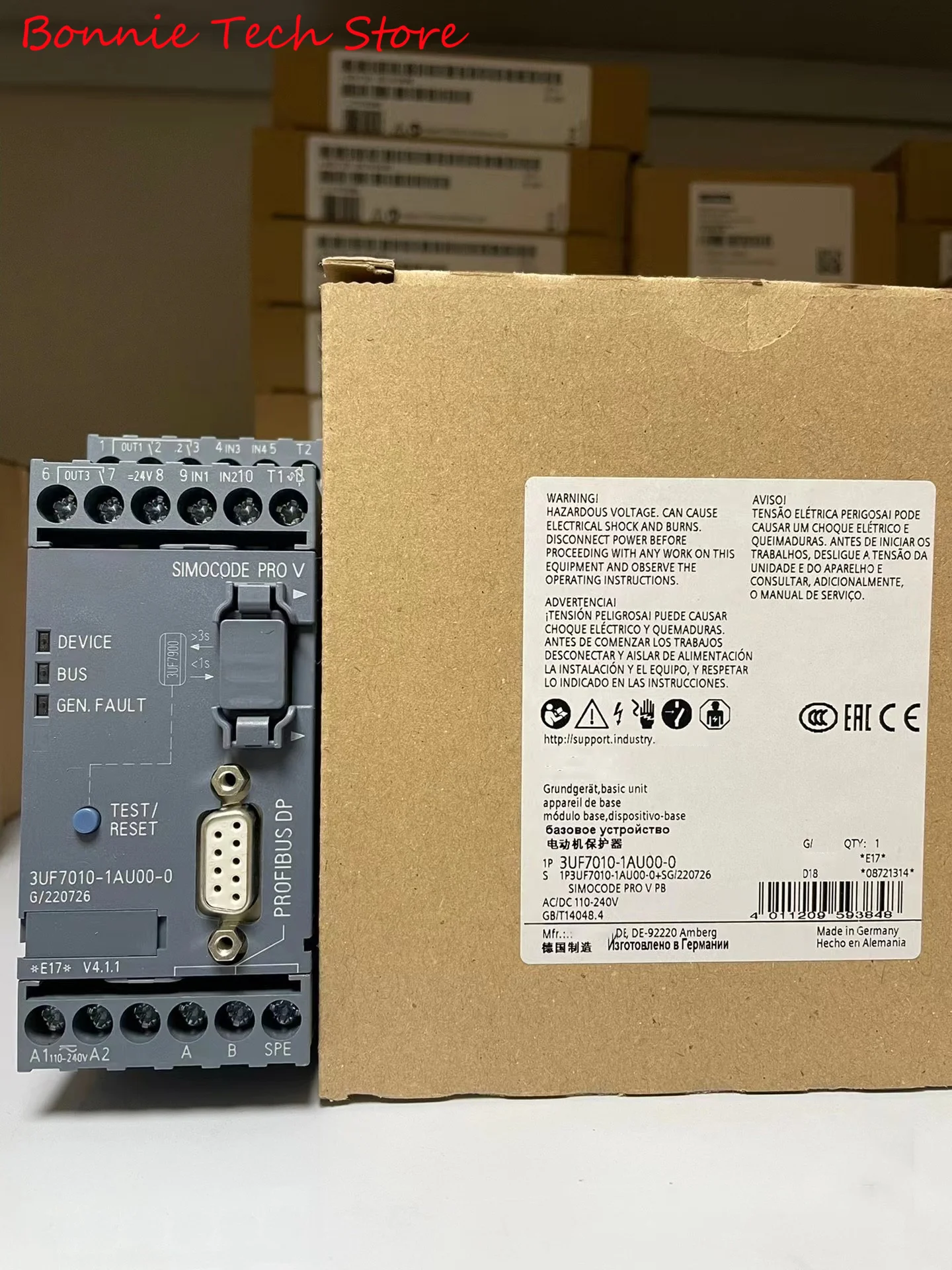 3UF7010-1AU00-0 for Siemens Basic unit SIMOCODE pro V PB PROFIBUS DP interface 12 Mbit/s