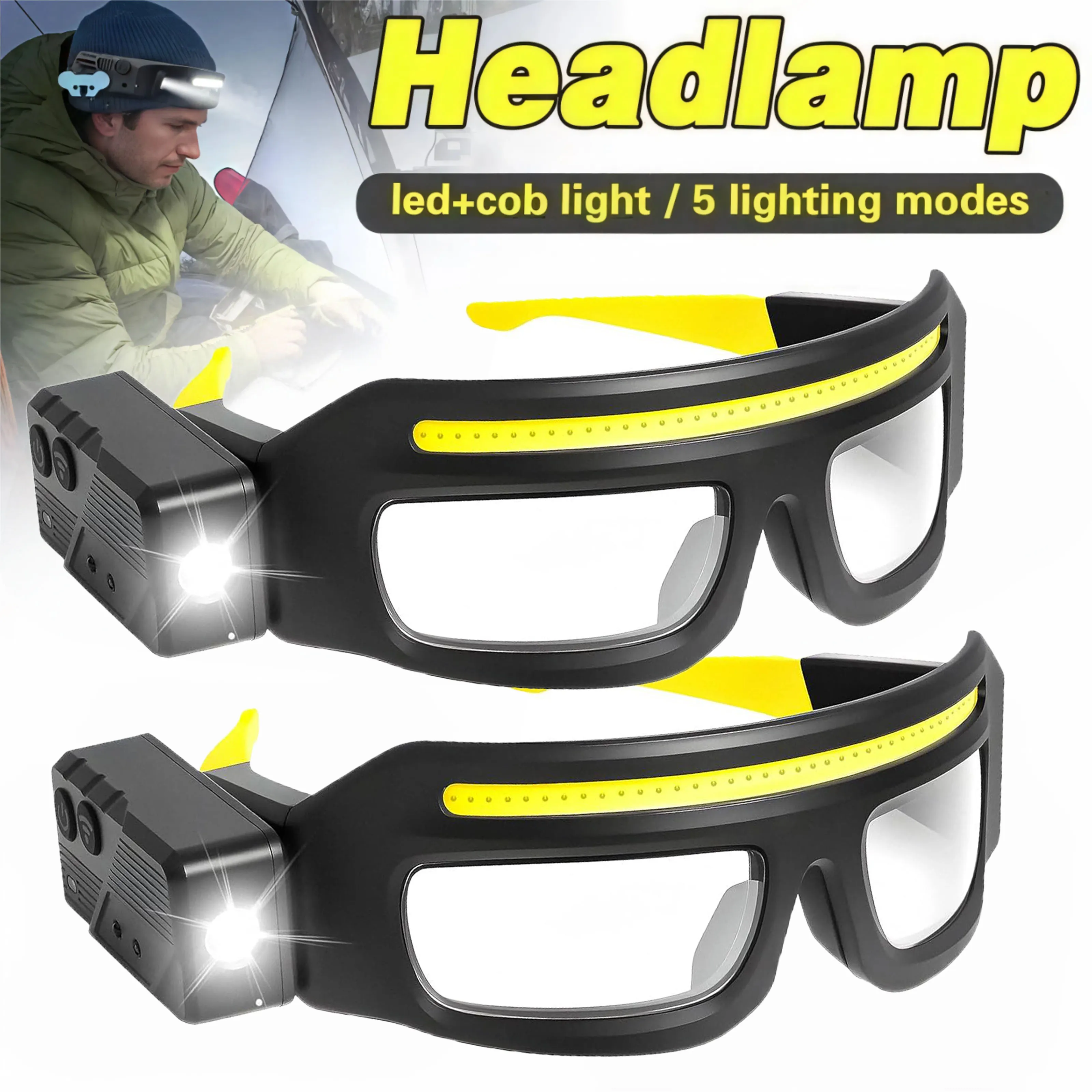 

Суперяркий светодиодный налобный фонарь с датчиком движения, встроенным аккумулятором, USB-зарядкой, рабочий фонарь, налобный фонарик