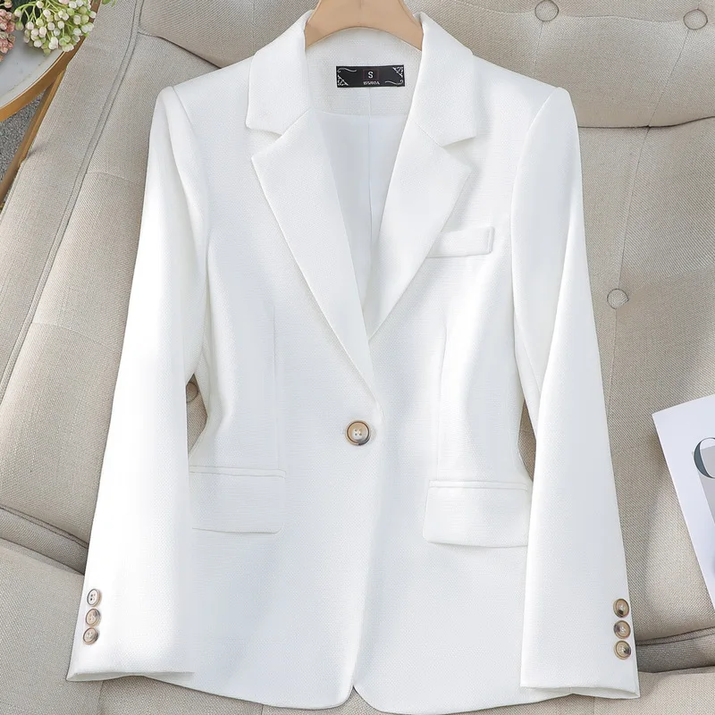 

Высококачественный блейзер в уличном стиле больших размеров для женщин, осенний новый профессиональный свободный повседневный костюм, элегантный наряд для поездок на работу