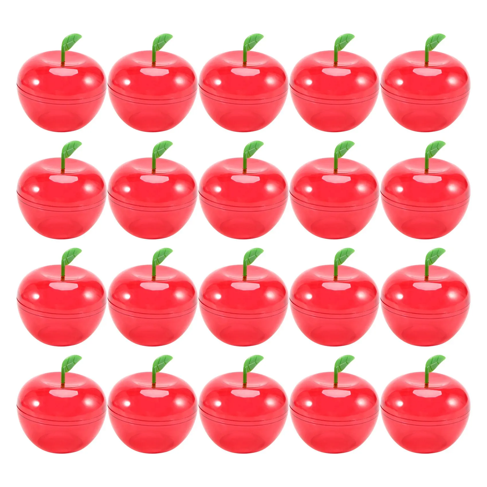 20PCS Wedding Party Preference Apple Container Toy Filled Plastic Apple Shaped Candy Box Birthday/Wedding Decoration