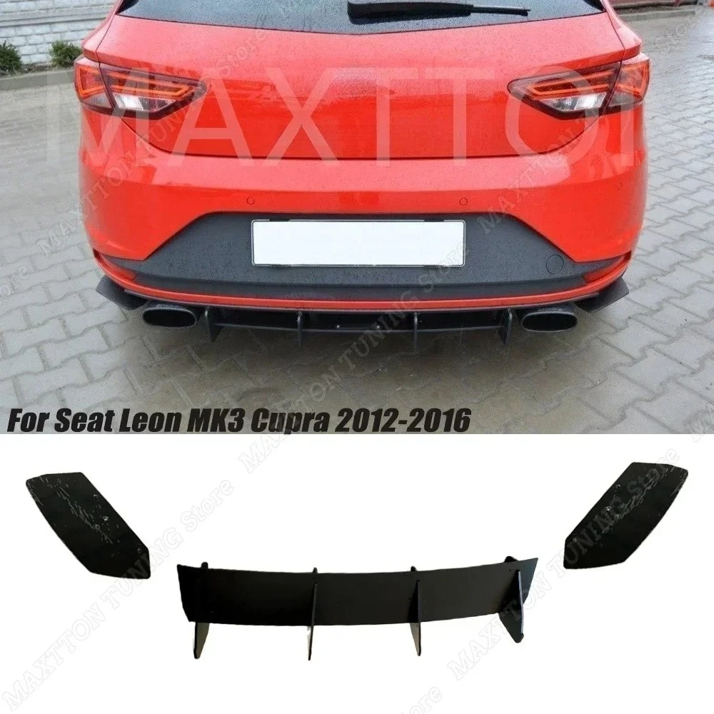 

FOR SEAT LEON MK3 LEON III CUPRA REAR DIFFUSER & REAR SIDE SPLITTERS MAXTTON STYLE 4 FINS DIFFUSER TUNING 2012-2016 PREFACE