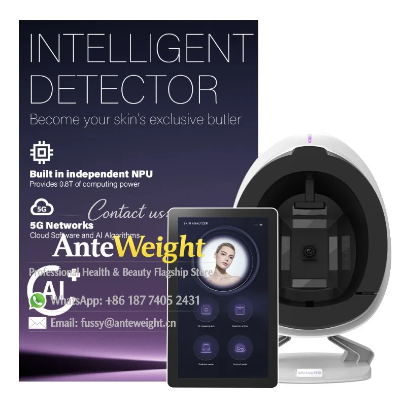 Face Skin Analyzer Machine Android AI Algorithms 9 Spectrum Skin Analysis 36 Million Pixels Skin Detector