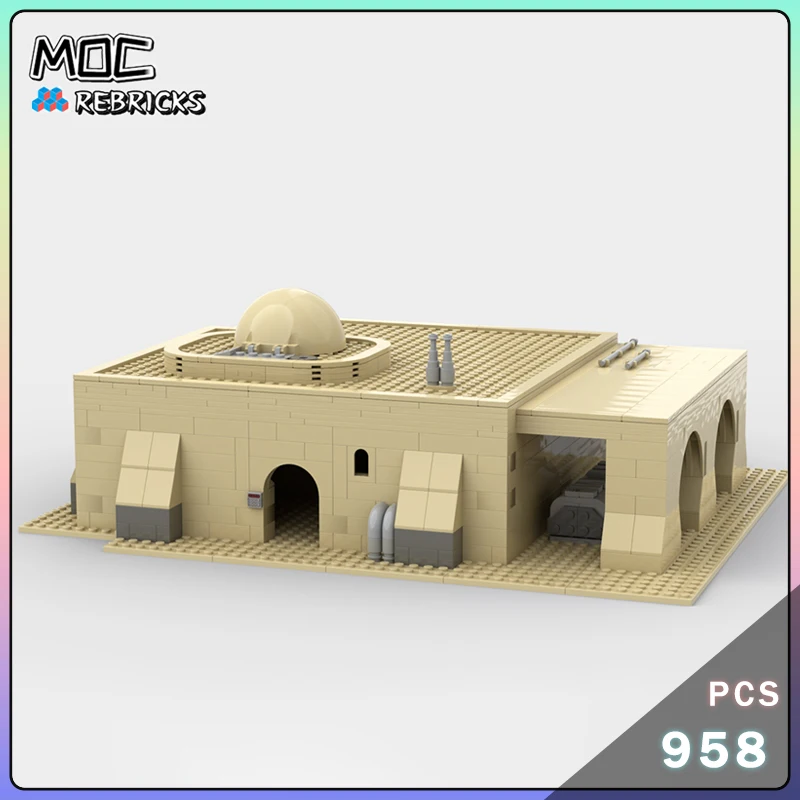 MOC اللبنات The Mandaorian Tatooine SW House 2 MiniBar نموذج لتقوم بها بنفسك التكنولوجيا الطوب لغز ألعاب للأولاد هدايا عيد الميلاد
