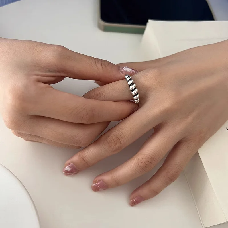Couple's 925 Sterling Silver Minimalist Handmade Ring