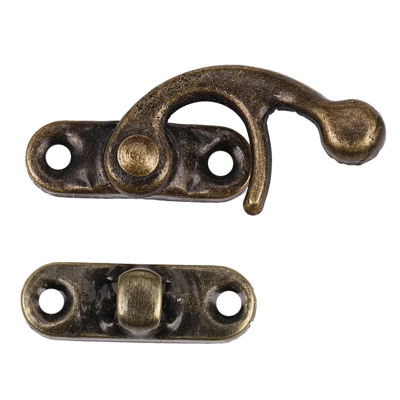 

ABAH-500PCS Vintage Hardware Furniture Wooden Box Leather Bag Hardware Decorative Latch Clasps Lock Padlock Hasp With Screws