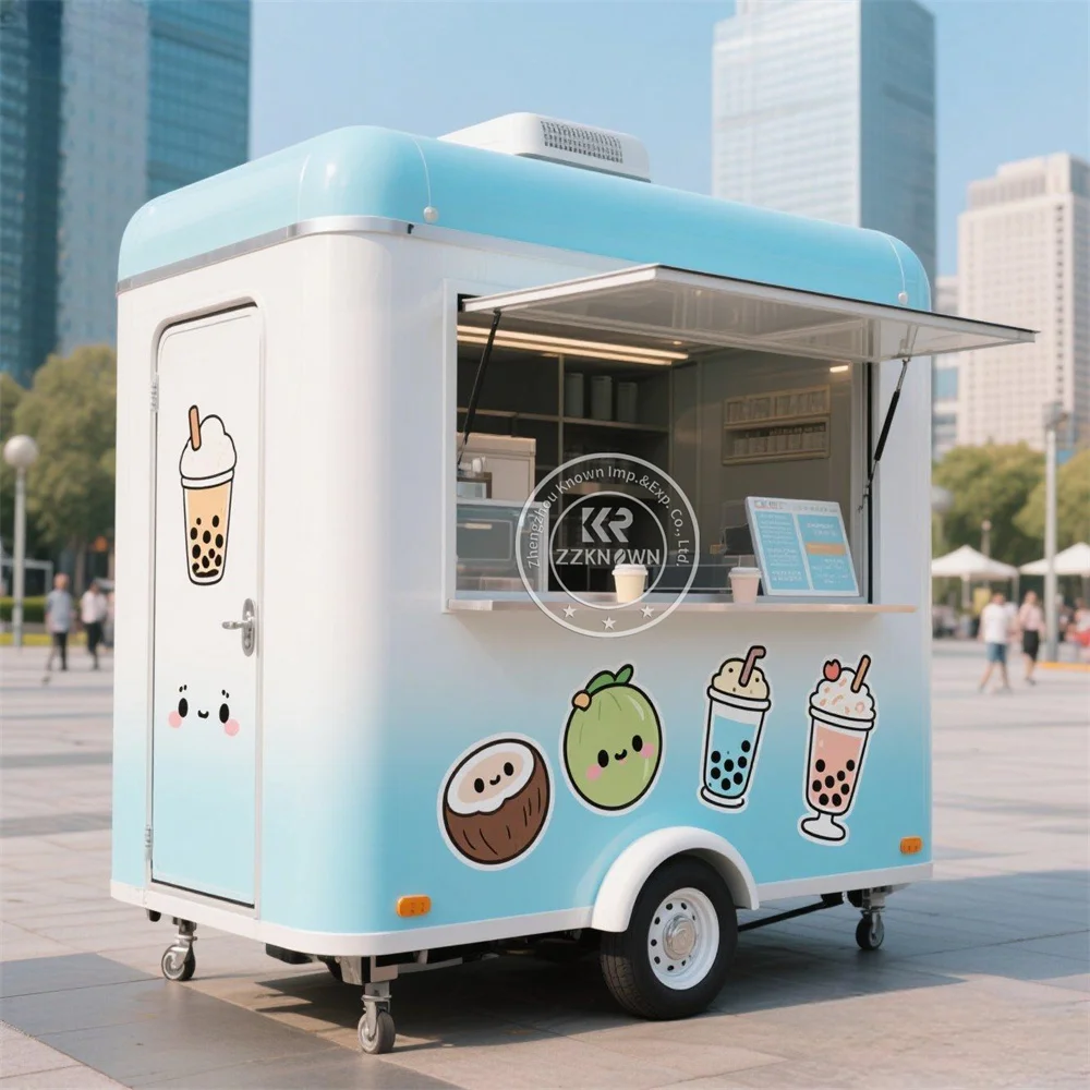 

Street Mobile Hot Dog Ice Cream Cart Catering Fast Food Trailer Custom Concession Mobile Food Truck With Full Kitchen