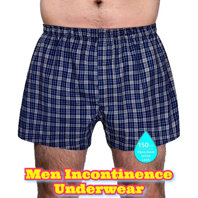 Men Incontinence Underwear Cotton Washable Reusable Elderly Post Surgery Patients Urinary Fecal Leakage Protection Absorbent