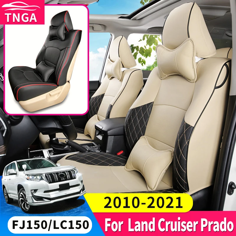 For Toyota Land Cruiser Prado 150 LC150 FJ150 Seat Leather Cover Overall Surrounded Four Seasons Cushion Interior Modification