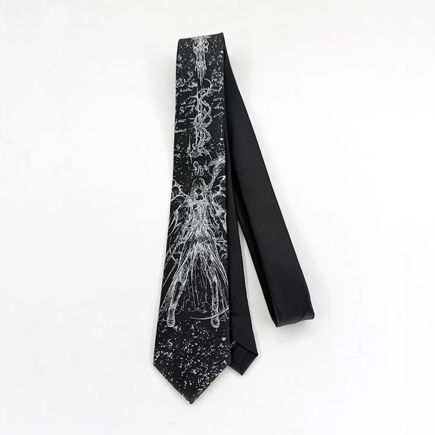 Original Tie Embroidery Black Personality Necktie Gothic Accessories Men and Women Cool Jk Literary Punk Necktie