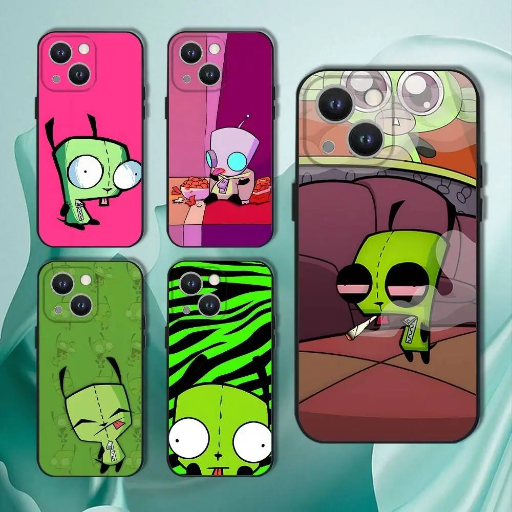 

I-Invader Zim Gir Phone Case For iPhone 16,15,14,13,12,11,Pro,XS,Max,XR,Plus,E,SE4,Mini Black Soft Cover