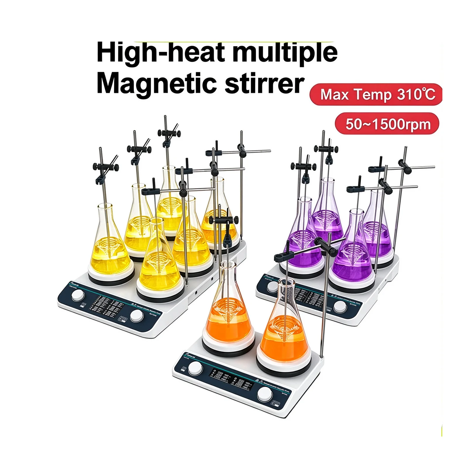 JOANLAB Multi-station Magnetic Stirrer Hot Plate Digital Thermostatic Synchronous Asynchronous Heating Lab Mixer