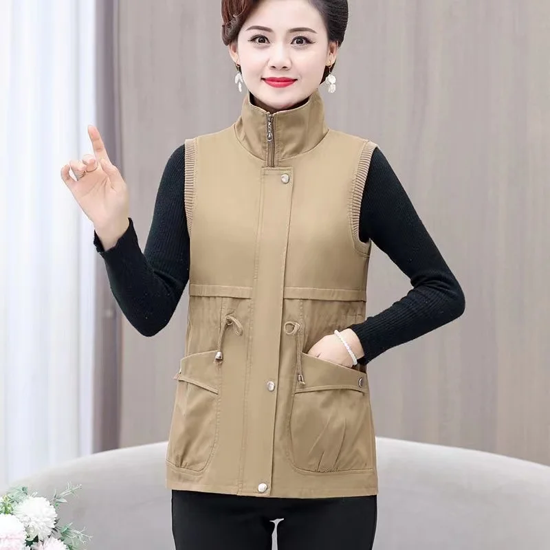 

Vest Waistcoat Female Spring Autumn Sleeveless Women's Vests Coat 2024 New Summer Thin Cotton Top Short Jacket Female Outerwear