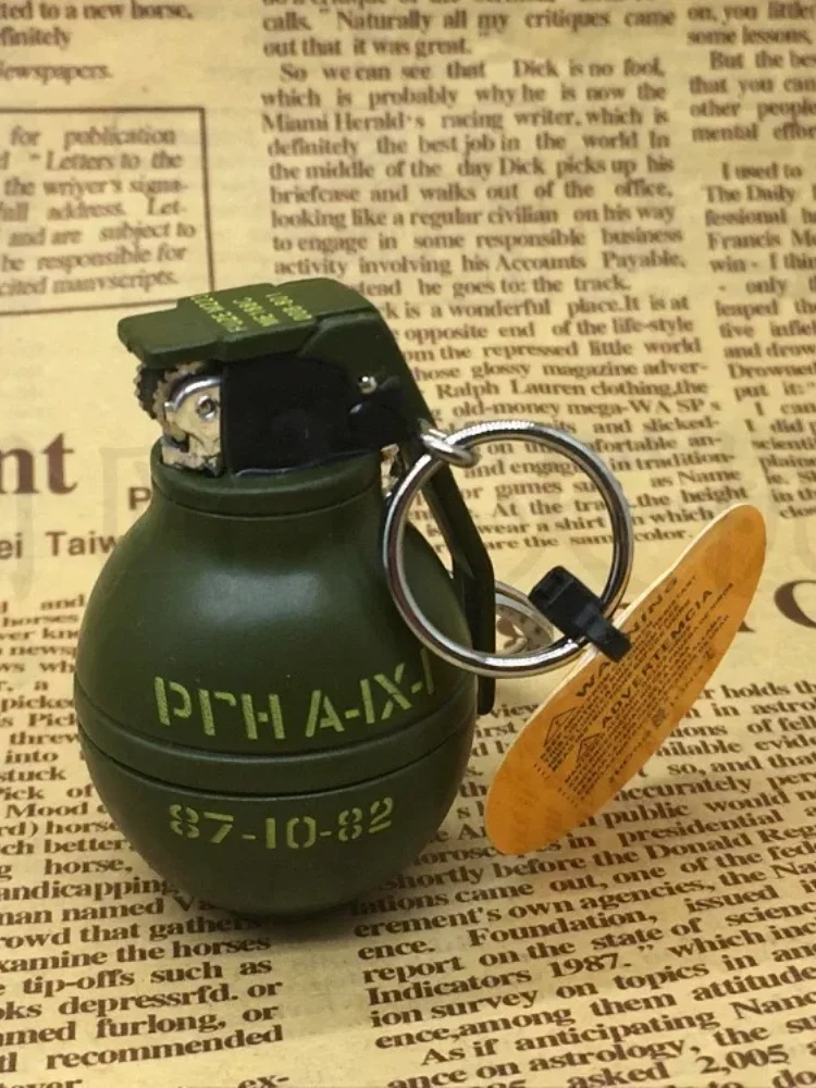 Nouveau briquet à cigare en forme de grenade en métal coupe-vent avec meule à aiguiser, flamme nue, pour fumer des cigarettes, briquets et accessoires pour fumeurs