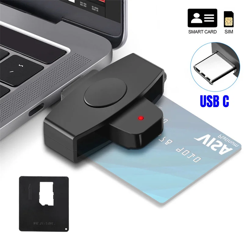 

Type-C Smart Card Reader Portable Smart Chip Reader Bank Tax Declaration Accessories Support For Windows For /Android OS
