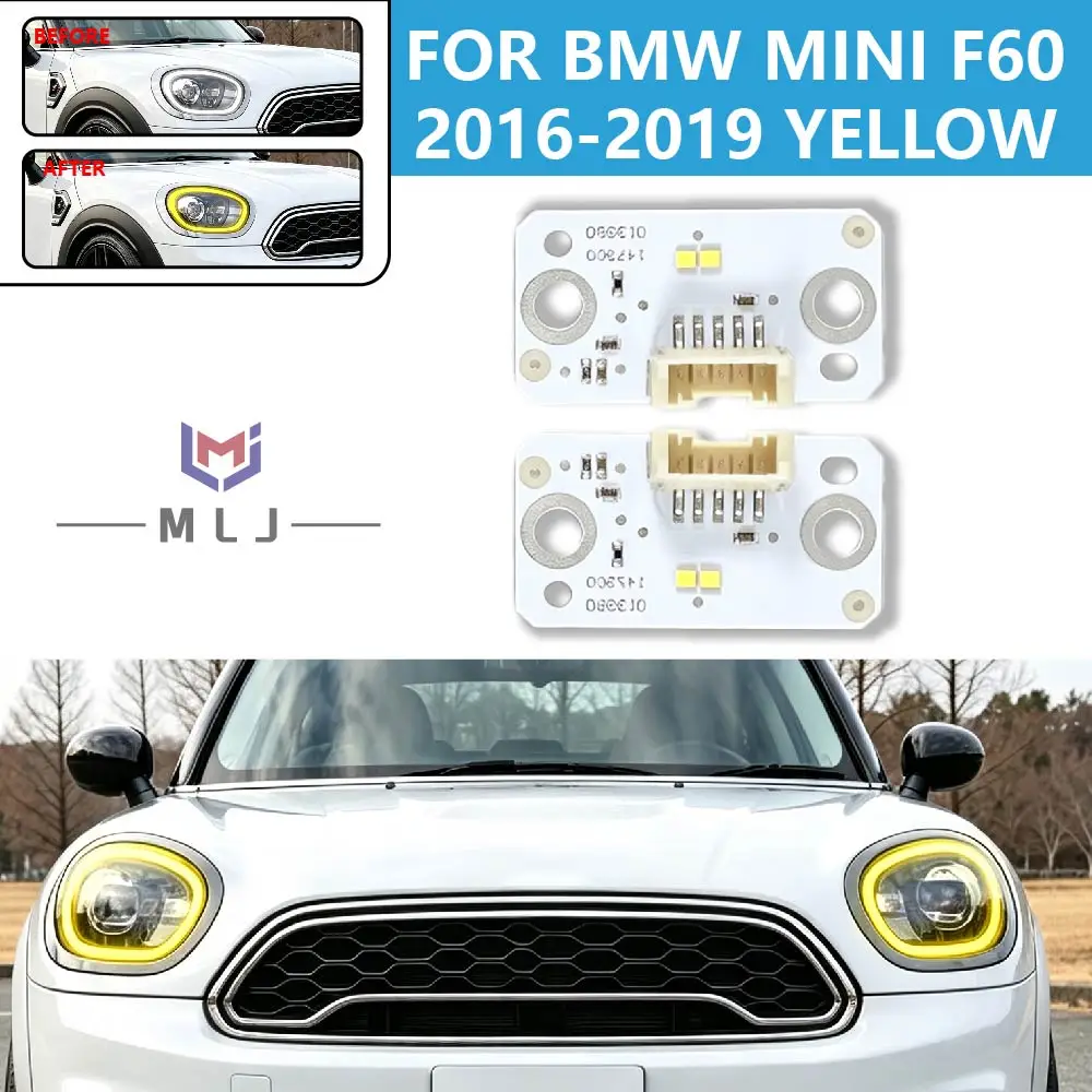 Yellow LED Angel Eye DRL Light Source Chip Headlight Daytime Running Light Source Chip Accessories For Mini Cooper F60 2016-2019