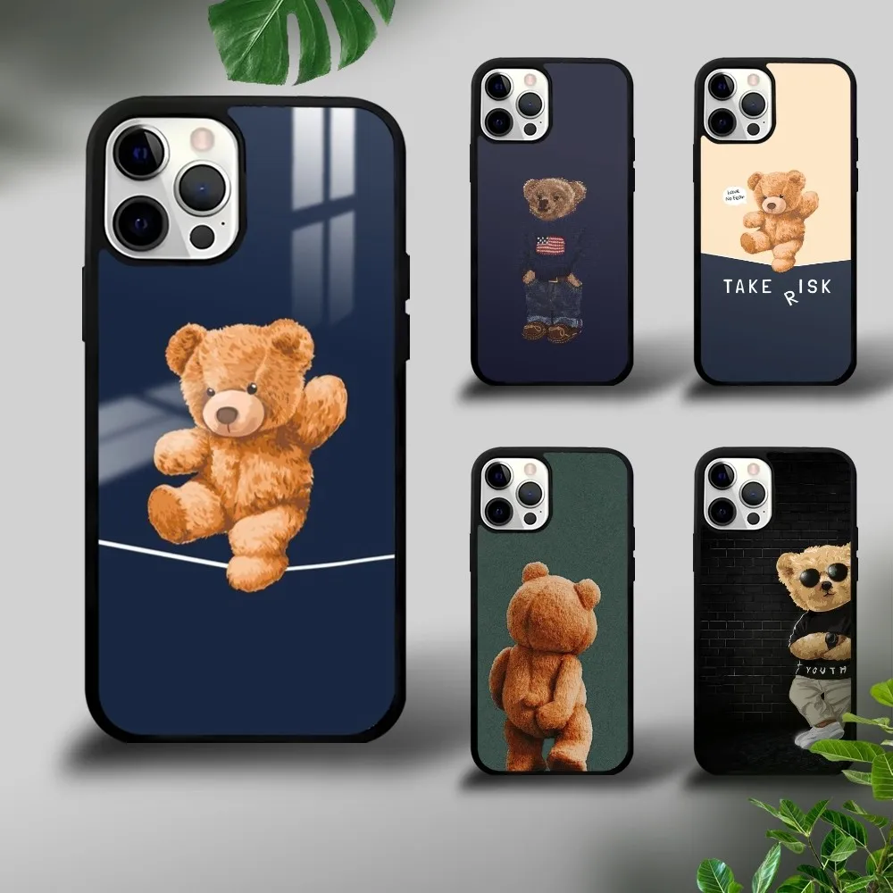 Cute funny T-Ted Bear Phone Case For iPhone 16 15 14 13 12 11 Pro Xs Max Mini Plus Celulares Hard Funda