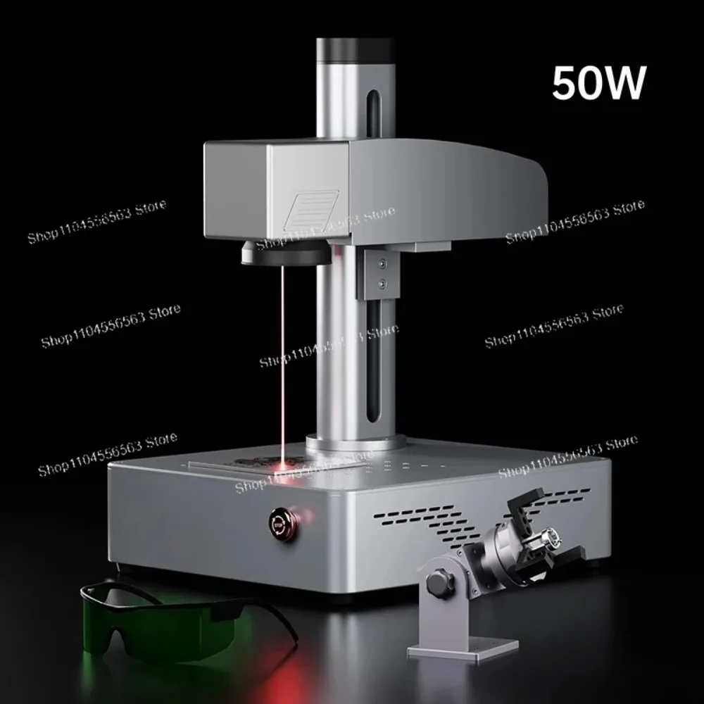 

Fiber Laser Marking Machine 50W 30W 20W Small Automatic Engraving machine for Metal Plastic Steel Iron Gold Ring Red light