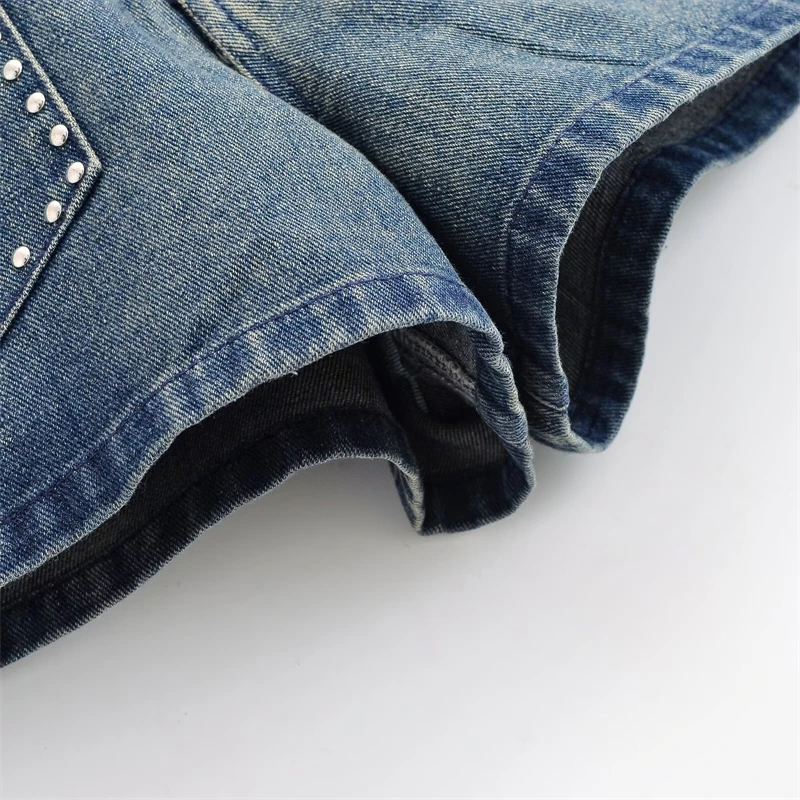 KEYANKETIAN 2026 New Women's Denim Decoration Shorts Y2K High Waist Washed Jean Shorts Casual Streetwear Short Pants Club Party view 5