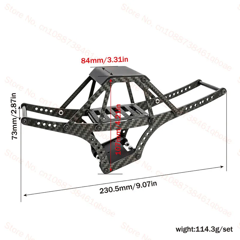 1/10 Remote control climbing off-road vehicle Upgrade accessories LCG carbon fiber frame Wave box pull rod kit DIY modified part