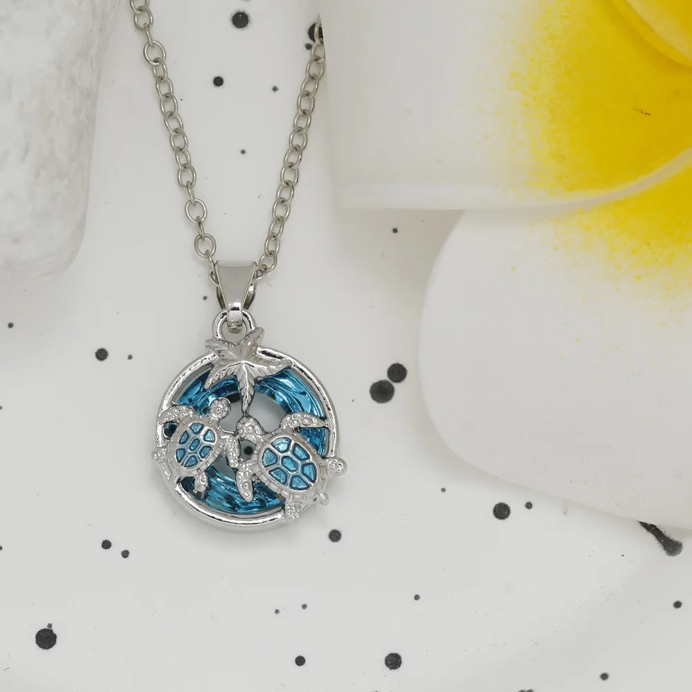 Fashionable Two Sea Star Turtle Pendant Necklace, Birthday, Family and Friends Valentine's Day Mother's Day Party Gift Jewelry