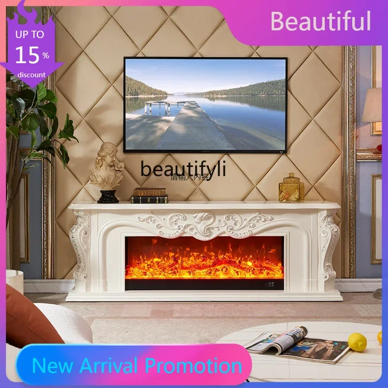 D071 Fireplace 1.5/2M American Electronic Fireplace Simulation Flame European TV Cabinet Home Heating Curio Cabinet