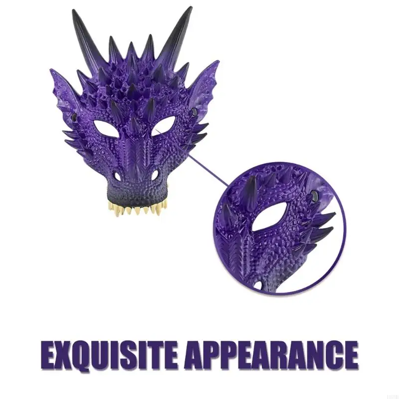 H58E Dragon Costume for Kids, Dragon Wing Tail Mask Zestaw Halloween Dinosaur Cosplay