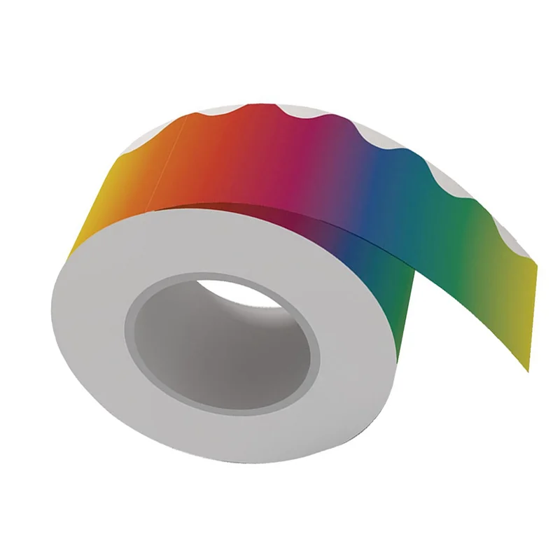2 x Regenbogen-Pinnwand-Aufkleber, bunt, gerade, Bulletin-Bordüre, Randbesatz für Klassenzimmer, Tafel-VVNB