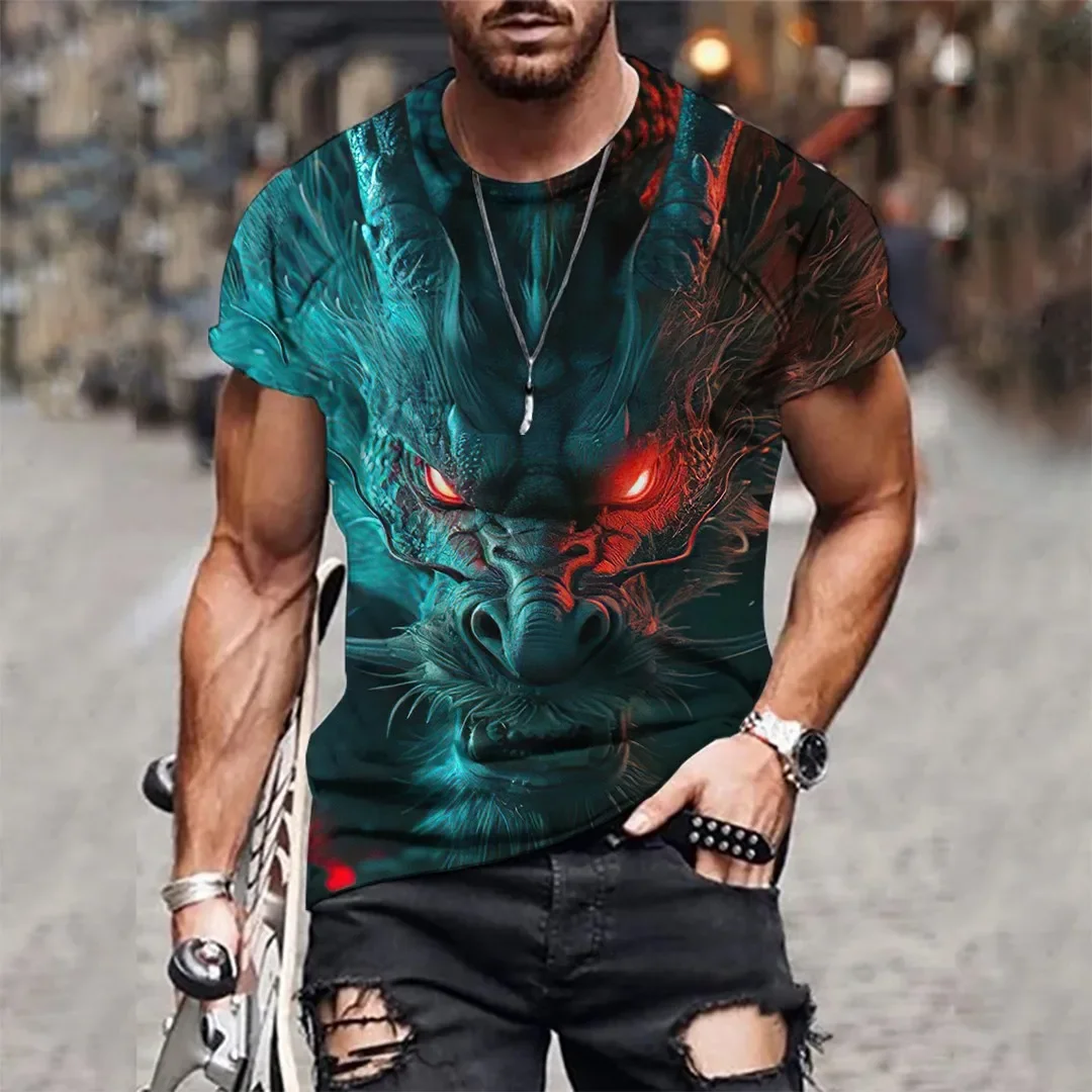 3D Print Tiger Animal Sports Quick-dry Breathable Men T-shirt Fun Outdoor Street Casual Fashion Short-sleeve Top Clothing Summer