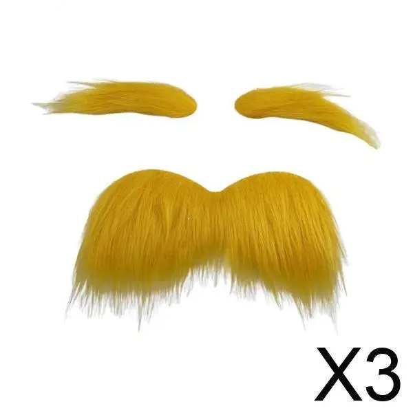 Nep snor en wenkbrauwen zelfklevende baardkit nieuwigheid gezichtshaar rekwisieten voor festival cosplay evenementen